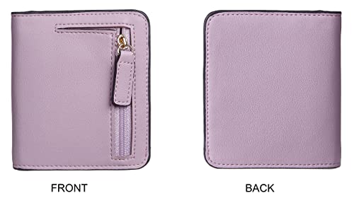 Image of Gostwo Small Wallet for Women, Slim Bifold Credit Card Holder, Compact RFID Blocking Cash Wallet, Billfolds Thin Leather Zipper Pocket, Mini Wallet Gift for Ladies Teen Girls Travel with ID Window