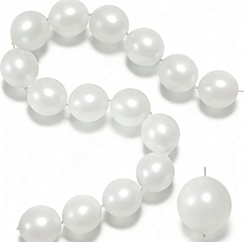 Pearl Linking Balloons 6 inch 100pcs Link Balloons for Quick Connect Pearl White Quick Link Balloons Pearl Decoration for Party DIY Arch Garland Background Wedding Birthday Baby Shower Decorations