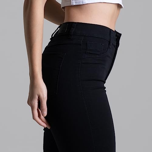 Calça Sarja Feminina Preta Flare Boot Cut Boca de Sino Sawary Premium Elastano Lycra Bonita Confortá