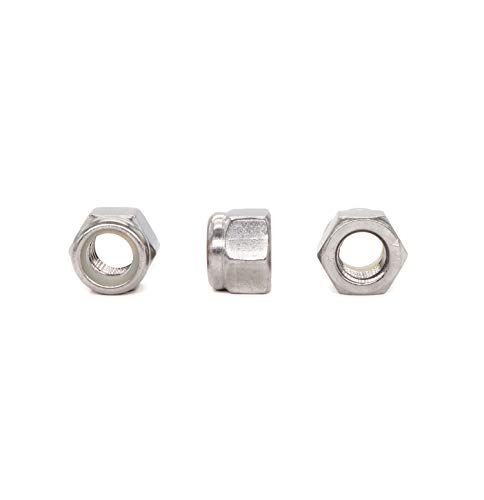 Image of 20PCS 5 /16-18 Nylon Inserted Self Locking Nuts - Stainless Steel Silver Tone, 5 /16 inch Nylock Nuts for Furniture, Tools, Handle