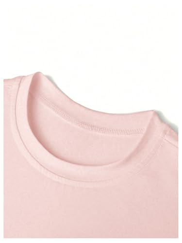 Image of RoseSeek Girl's Geometric Star Graphic Tee Tops Casual Summer Short Sleeve Crew Neck T Shirt