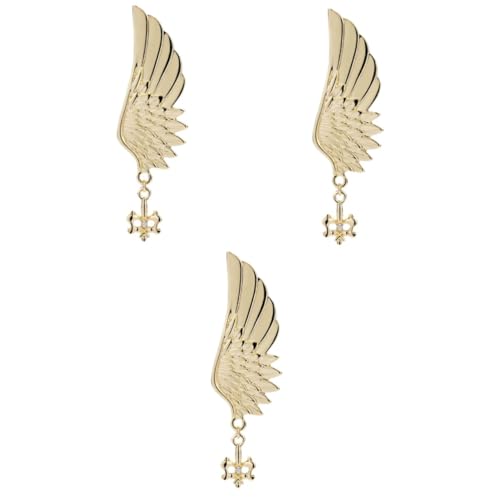 3 Pcs Boutonniere for Men Bridal Brooch Coat Decoration Lapel Pin Vintage Corsage Wedding Jewelry Accessories Gold