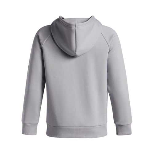 Under Armour Boys' Rival Fleece Big Logo Print Fill Hoodie, (011) Mod Gray / / Black, Large2