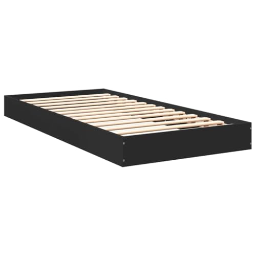 vidaXL Bettgestell Schwarz 90x200 cm Holzwerkstoff