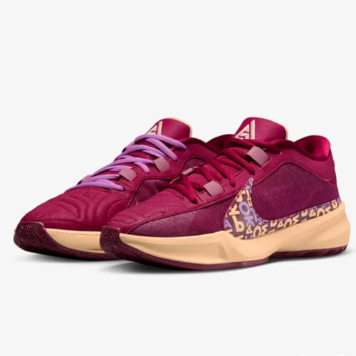 Nike Nike Giannis Freak 5 Men's Basketball Shoes (DX4985-600, Noble RED/Desert Berry/Guava ICE/ICE Peach) Size 13