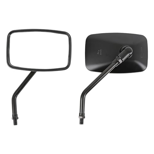 Retrovisor moto rectangular negro con tornillos M10 M8 para Chopper y ATV 6