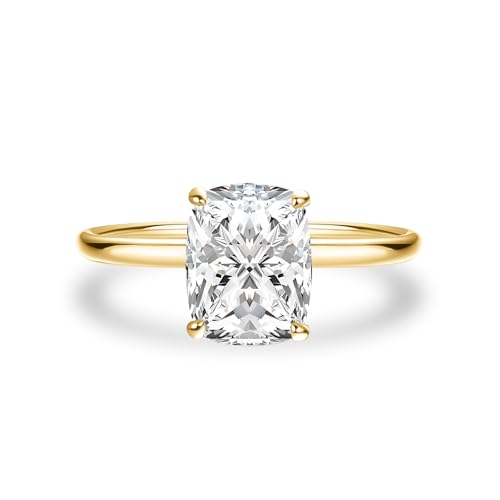 2.5ct Elongated Cushion Cut Moissanite Engagement Ring,Genuine D Color VVS1 Clarity,925 Sterling Silver Solitaire Promise Ring for Wedding,Daily,Travel,Party