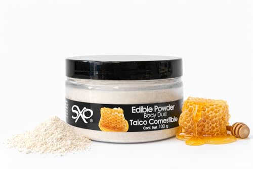 SXO Gourmet Edible Body Powder - Honey Flavored Kissable Dust for Couples - Talc-Free & All-Natural Formula - Sensual Satin Finish for Romantic Nights - Includes Applicator