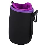 JEWEDECO Stoßfeste wasserdichte Neopren objektivtasche für DSLR Kamera Gepolstert Schützend gegen Stöße Feuchtigkeit und Kratzer Flexibler Objektivbeutel mit Gürtelschlaufe und Drehclip