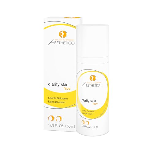 AESTHETICO clarify skin, 50 ml - Mattierende Feuchtigkeitspflege für Mischhaut, fettige Haut und Akne, leichte Gelcreme mit Salizylsubstanzen, beruhigt mit Panthenol und Bisabolol, auch für Männerhaut