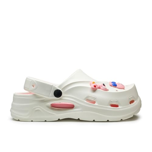 Image of ASIAN INDIGO-08 Stylish Women Clogs | Lightweight, Comfortable & Breathable Slip-Ons with Trendy 3D Stickers