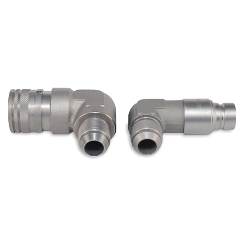 Image of 1 /2″ 90 Degree Flat Face Hydraulic Quick Couplers Set - 3 /4″ JIC Port