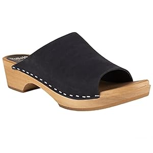 Vollsjö Klompen voor dames, van hout en suède, houten schoenen, klompen voor vrouwen, modieuze en gezellige vrijetijdsschoenen, thuisschoenen, gemaakt in de EU