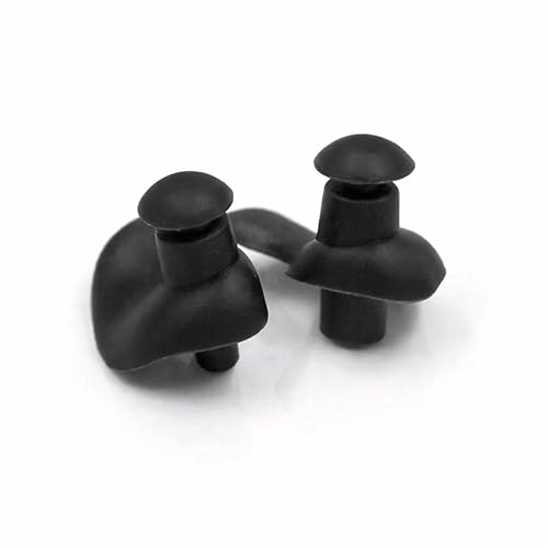 Image of James HealthPlus 1 Pair Waterproof Soft Silicone Earplugs for Water Sports Swimming Accessories with Storage Box (Black)