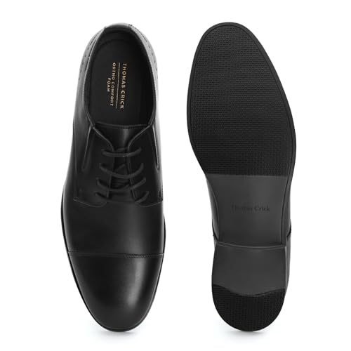 Image of Thomas Crick Men's Genuine Leather Plain Derby Shoes