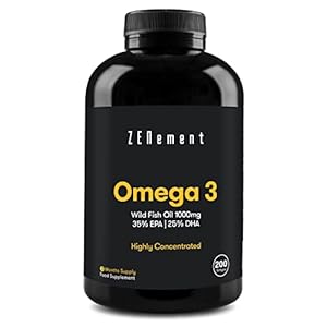 Omega 3 Visolie, 2000mg met 700 mg EPA & 500 mg DHA per Portie | 200 softgels met Hoge Dosis Pure Visolie | DHA en EPA voor normaal functioneren van het hart | Zenement