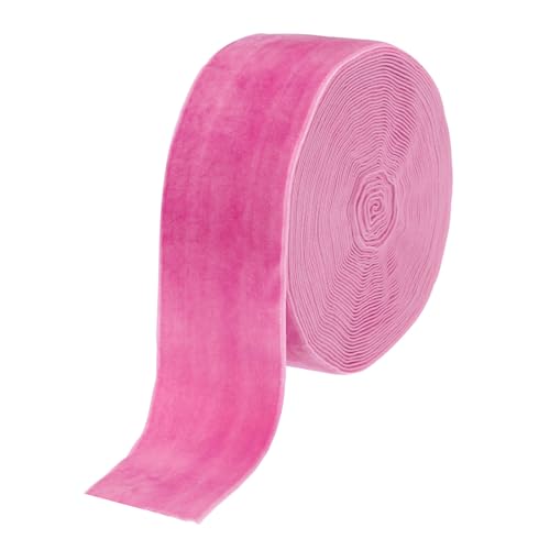 MECCANIXITY Velvet Ribbon 2 Inch x 10 Yard Single Face Spool Silky Velvet Fabric for Bouquets DIY Crafts Gift Wrapping Wedding Party Pink