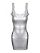 Zoestar Bodycon Faux Leather Dress Metallic Mini Dresses for Women
