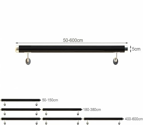 Main courante pour escalier intérieur extérieur avec kit de fixation murale