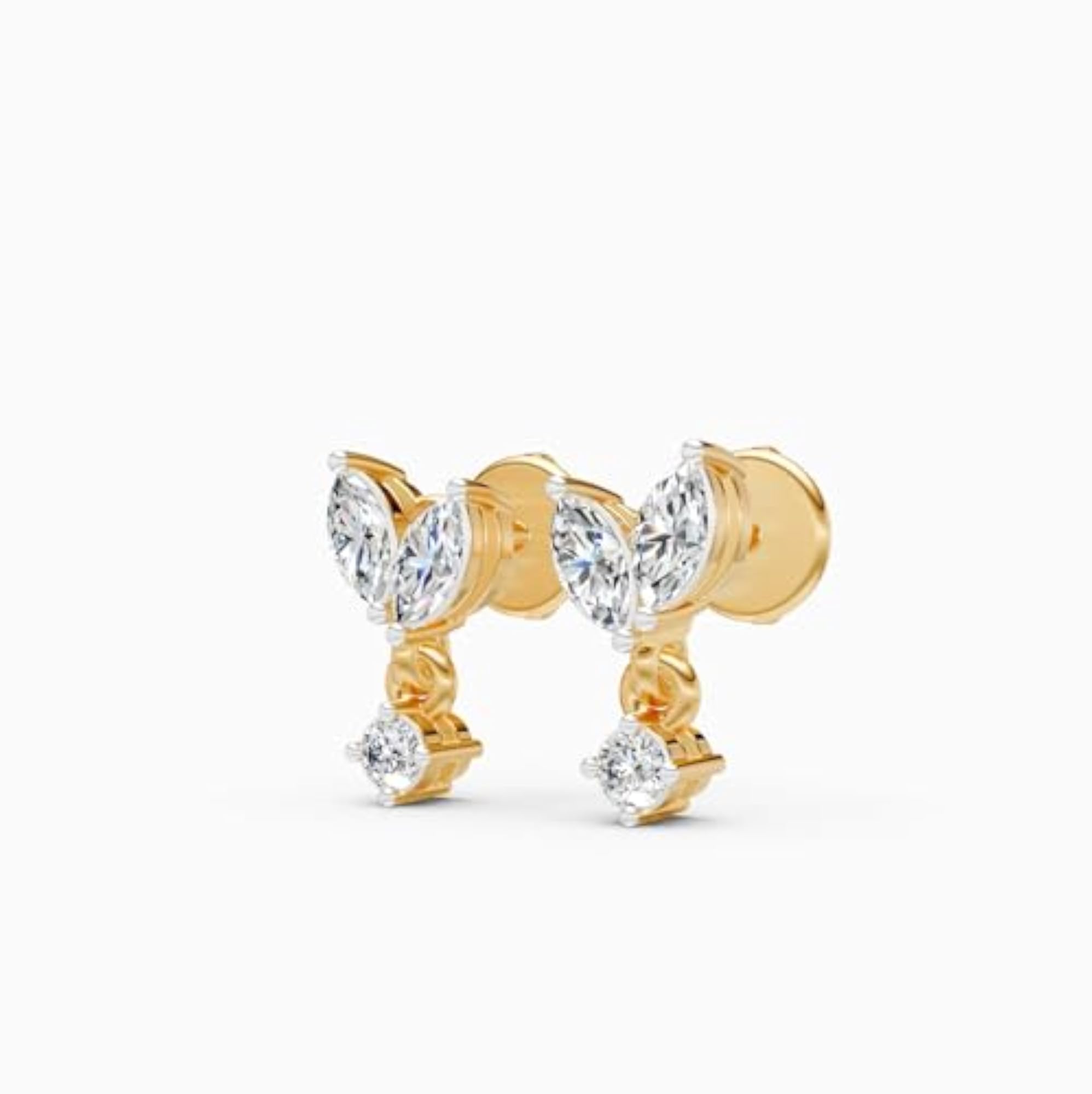 Women's 18KT Gold Vermeil Lab Grown Diamond Open Loop Drop Earrings