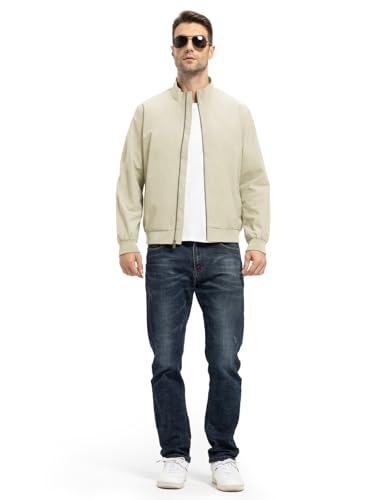 TBMPOY Men's Bomber Jackets Windproof Lightweight Track Jacket Windbreaker Golf Causal Outdoor Sportswear Coat