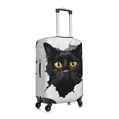 Elastic Luggage Cover Anti Scratch Dirt Covers, Black Cat Funny Travel Luggage Cover Suitcase Protector Fits 23-26 Inch Luggage3