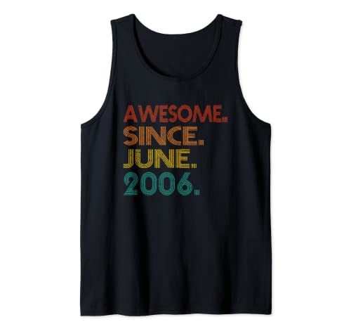 Awesome Since June 2006 Vintage 17 Years Old 17th Birthday Camiseta sin Mangas