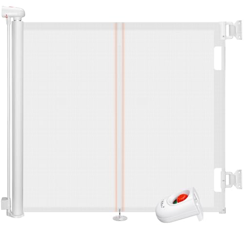 Ycozy 2026 Aufgerüstet Treppenschutzgitter 0-150cm Türschutzgitter Ausziehbar mit Stützstangen Treppenschutzrollo Einhändiges Öffnen Kinderschutzgitter Türgitter Baby Hunde Absperrgitter Treppengitter