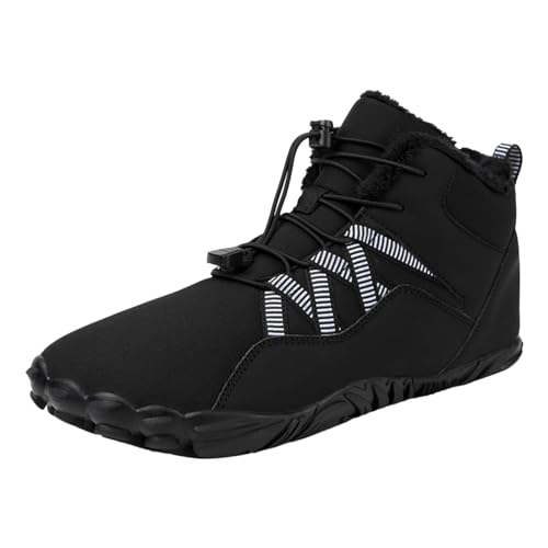 Genérico Zapatillas Barefoot Zapatillas Deportivas Zapatos de algodón cálidos de Felpa y Botas de Nieve Antideslizantes, Zapatos de algodón con Dedos, Zapatos Zapatillas De Deporte Mujer (Black, 47)
