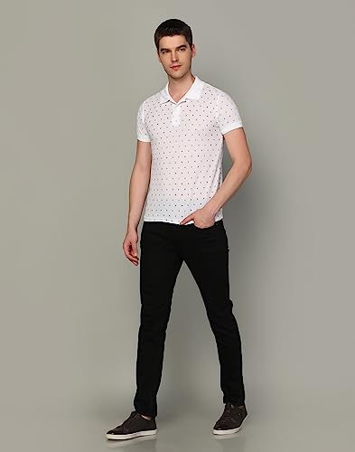 Image of INKKR Men's Printed Polo Neck Half Sleeve Multicolor T-Shirt