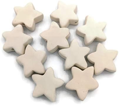 Handmade Ceramic Bisque Pieces Ready To Paint: A Creative and Versatile Craft Material for Painting, Glazing, Mosaics, and Jewelry Making (10Pc 25mm, Beads, White Clay)