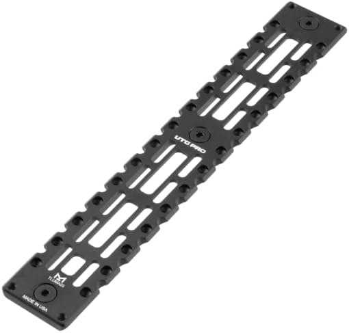 Leapers - Made in USA - MLOK ARCA Rail Compatible with Arca-Swiss RRS Dovetail Tripod Ballhead R-Lock MRAS Quick Release Plate Mount (9 Slots)