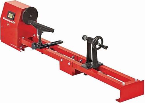 Einhell TC-WW 1000 - Torno de madera (350 W, torno Ø 356 mm, ancho de punta 100 cm, soporte para herramientas, marco de guía estable, transmisión por correa en V)