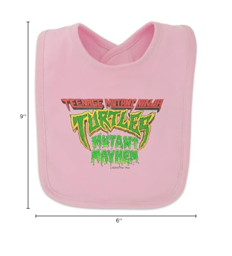 GRAPHICS & MORE TMNT Mutant Mayhem Logo Baby Bib - Pink4