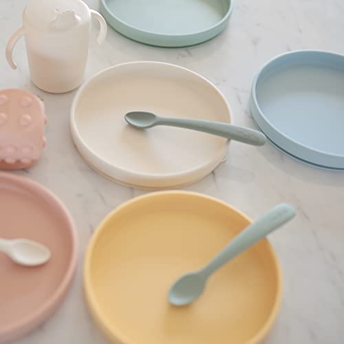 Mushie Klassisk Silikontallrik med Sugkopp | Halkfri Silikontallrik Baby | Indelad Tallrik för Bebisar och Småbarn | Material: Livsmedelsgodkänd Silikon | Diskmaskin- och Mikrovågssäker | Soft Lilac - Image 5