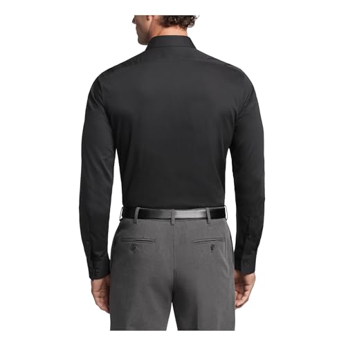 Calvin Klein Men's Dress Shirts Slim Fit Non Iron Solid, Black, 15.5" Neck 34"-35" Sleeve - image 2