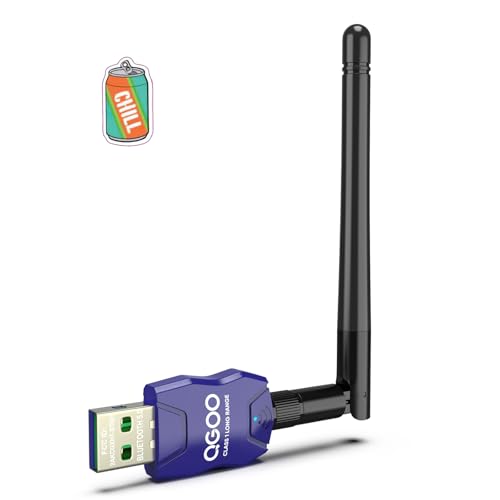 Class 1 Long Range Bluetooth Adapter for PC, QGOO USB Bluetooth Adapter for PC 5.3+EDR, Bluetooth Dongle Bluetooth Receiver Support Windows10/8.1/8/7?blue-168?