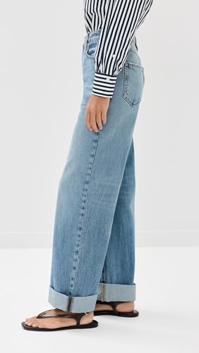 FRAME Women's Le Jane Wide Leg Cuffed Jeans4