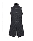 Medieval Gambeson Thick Padded Coat Aketon Jacket Armor - Black Cotton Fabrics, Large