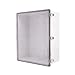 BC-ATP-506025, Plastic Enclosure, ABS Gray Body & PC Clear Cover, P Type for Molded Hinge & Stainless Steel Latch, W20.87 x L24.80 x D10.04