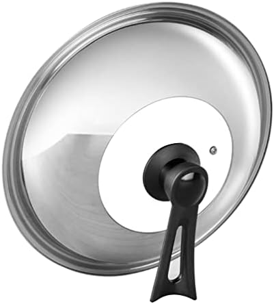 DOITOOL Universal Lid for Pots, Pans and Skillets, Pot Lid with Vertical Swallowtail Shaped Long Handle, 14.9 Inch Tempered Glass Lid for Frying Pan, Fry Pan, Skillet, Round Frying Pan Cover