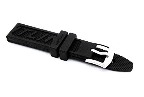 24MM Correa DE Goma Negra con Acero Inoxidable Corchete para BREITLING Diver...