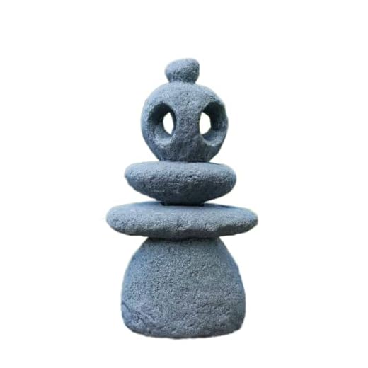 Japanese Pagoda Stone Lantern, Stacked Stone Sculpture Fairy Garden Accessories Outdoor Statue Meditation Zen Garden Decor