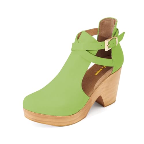 Women Platform Clogs Cutout Ankle Boots Sandals Size 16 Grass Green
