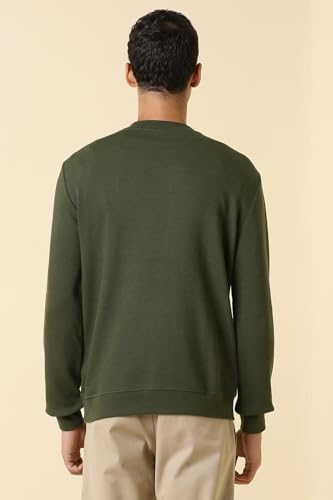 Image of Allen Solly Men's Cotton Blend Crew Neck Solid Casual Sweatshirt