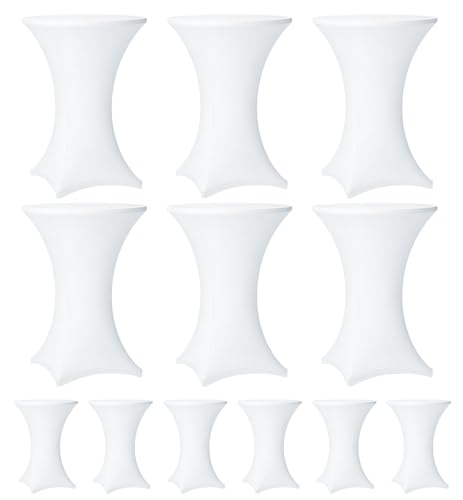 Lemict Cocktail Table Covers - 12 Pack 32x43 Inch Table Cloth - White