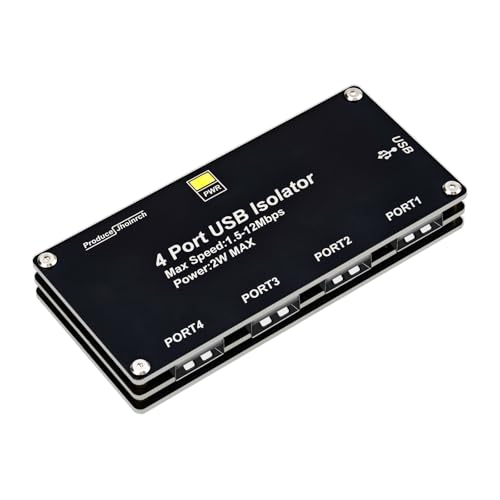 Jhoinrch 4 Port USB Isolator onboard Adum3160 Chip 2W 5V Regulated Power Supply Supports 12Mbps Speeds and 1.5KV Voltage Isolation