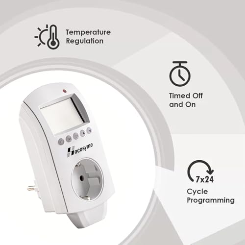 Thermostat prise programmable numérique pour chauffage et climatisation domestique - 3