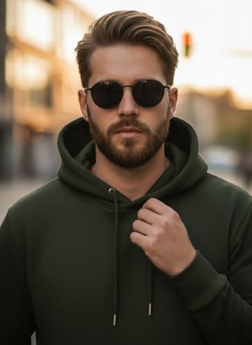 Image of Men Regular Fit Fleece ||Black||Hoodie Solid||Sweatshirt-JM3860