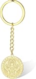 LGBBTI Llavero Cruz Ankh Jeroglífico Egipcio Amuleto ala ISIS Colgante de Acero Inoxidable Joyería Vintage Ideal para Culto ISIS, Oro